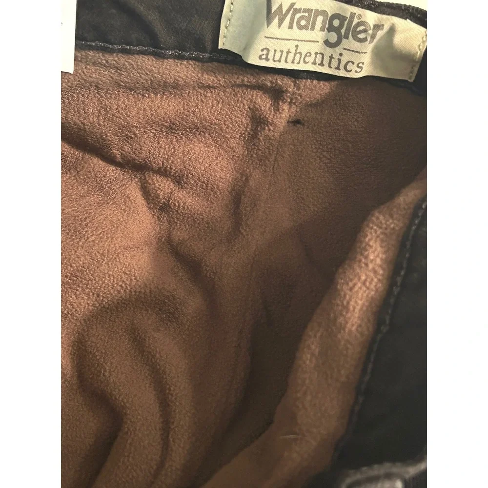 Wrangler‎ Authentics Mens Fleece Lined Jeans Black Straight Leg 34x32 10ZM2FLCB